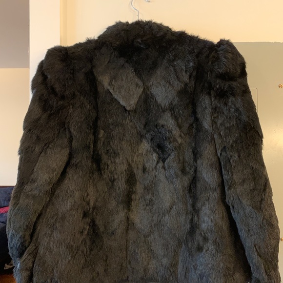 Vintage Black Rabbit Fur Coat - Picture 2 of 3